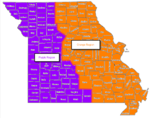5 Regions Of Missouri Map - United States Map